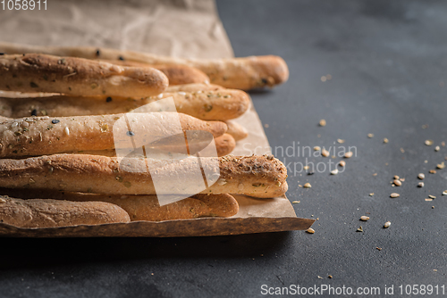 Image of Bread sticks with salt and herbs