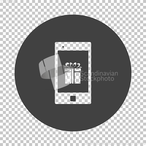 Image of Smartphone With Gift Box On Screen Icon