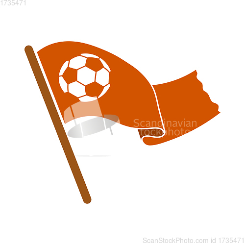 Image of Football Fans Waving Flag With Soccer Ball Icon