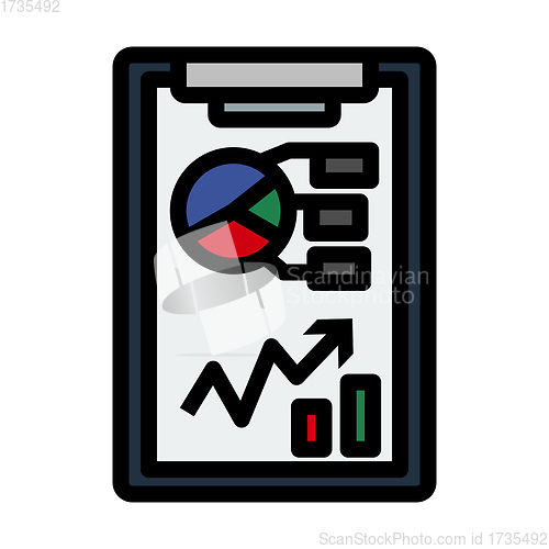 Image of Writing Tablet With Analytics Chart Icon