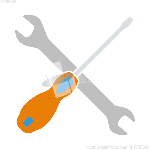 Image of Wrench And Screwdriver Icon