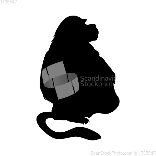 Image of Baboon-like Ape Silhouette