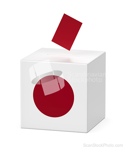 Image of Ballot box with the national flag of Japan