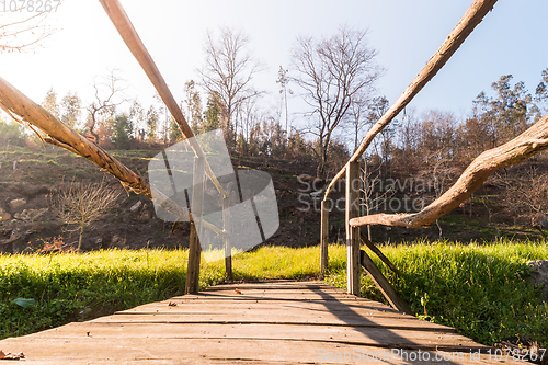 Image of Pedestrian wooden bridge