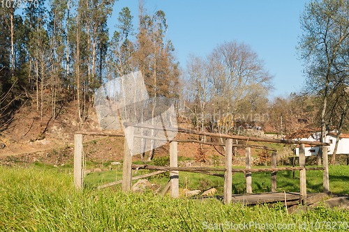 Image of Pedestrian wooden bridge