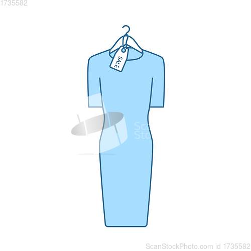 Image of Dress On Hanger With Sale Tag Icon