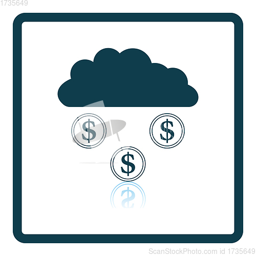 Image of Coins Falling From Cloud Icon