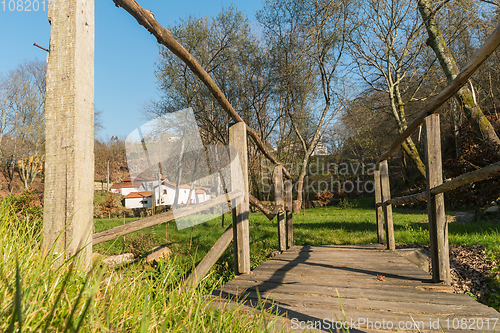 Image of Pedestrian wooden bridge