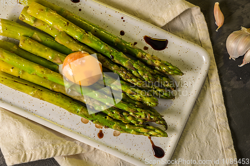 Image of Asparagus cooked with egg 