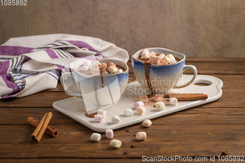 Image of Hot chocolate drink with marshmallows