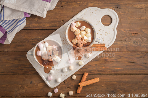 Image of Hot chocolate drink with marshmallows