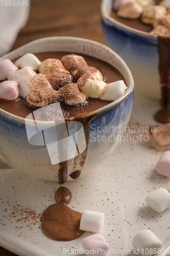 Image of Hot chocolate drink with marshmallows