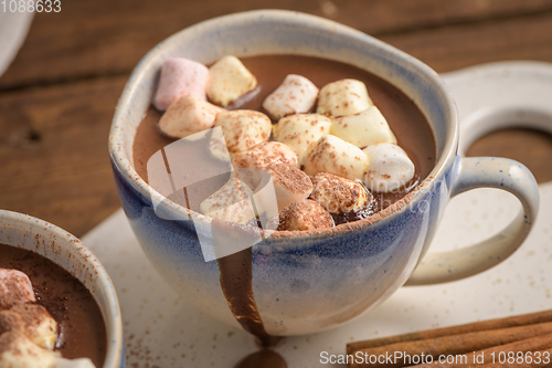 Image of Hot chocolate drink with marshmallows