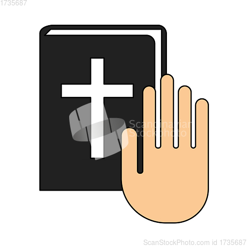 Image of Hand On Bible Icon