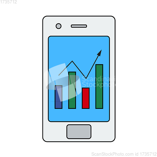 Image of Smartphone With Analytics Diagram Icon