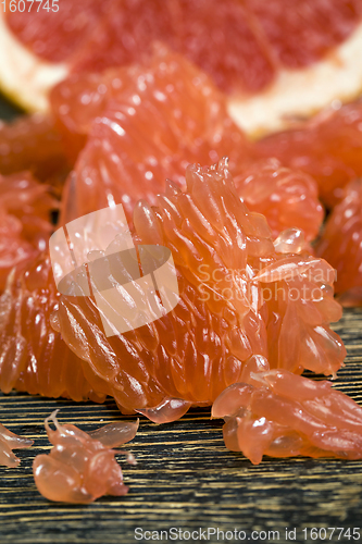 Image of peeled pink grapefruit