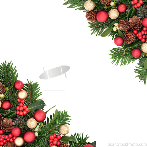 Image of Happy Christmas Festive Background Border