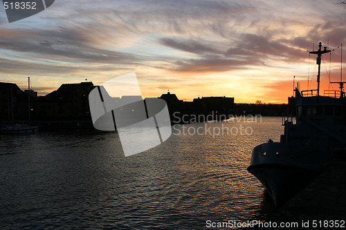 Image of Harbor sunset