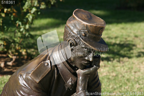 Image of Sad soldier statue