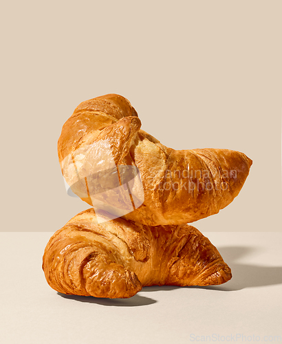 Image of stack of freshly baked croissants