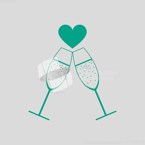 Image of Champagne Glass With Heart Icon