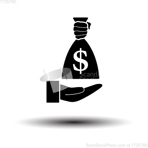 Image of Hand Holding The Money Bag Icon