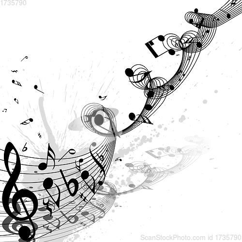 Image of Grunge Musical Notes Design