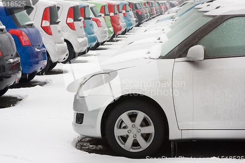 Image of Stocked cars in rows