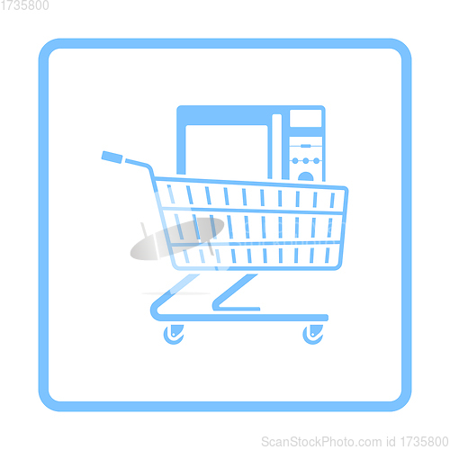 Image of Shopping Cart With Microwave Oven Icon