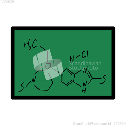 Image of Icon Of Chemistry Formula On Classroom Blackboard