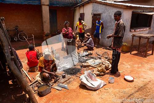 Image of Malagasy couple runs a blacksmithing business in Mandoto, Madagascar