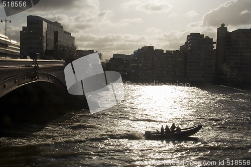 Image of Dramatic lighting on River Thames