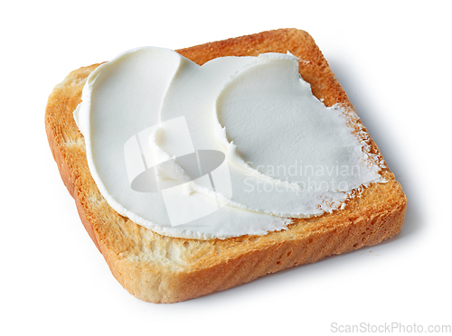 Image of bread toast with cream cheese