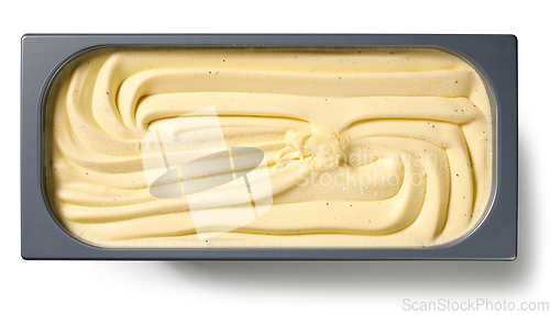 Image of box of vanilla ice cream