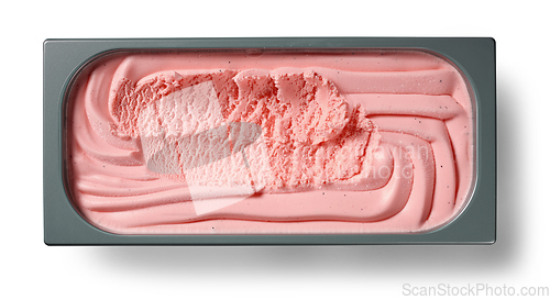 Image of fresh pink strawberry ice cream