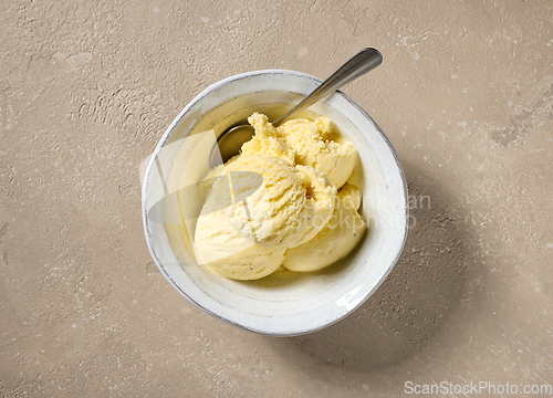 Image of bowl of vanilla ice cream