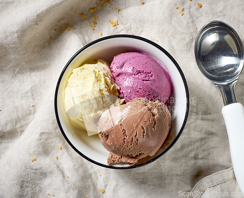 Image of bowl of assorted ice cream