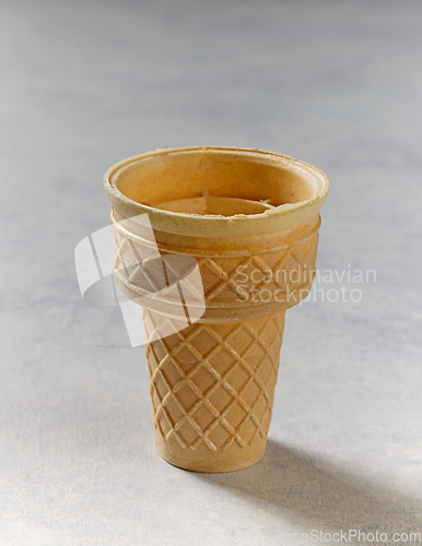 Image of empty ice cream waffle