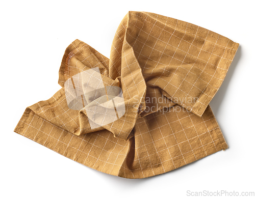 Image of brown crumpled cotton napkin