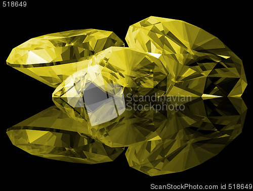 Image of 3d Citrine Gems Isolated