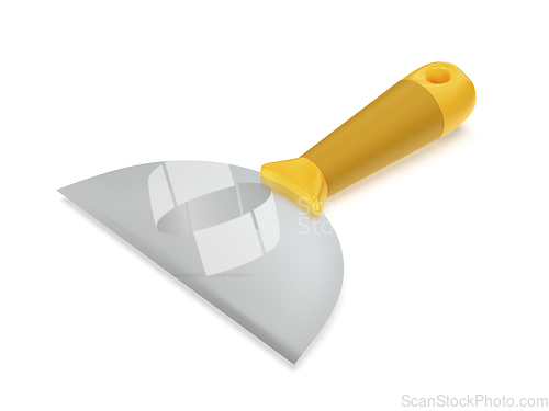 Image of Putty knife with yellow handle