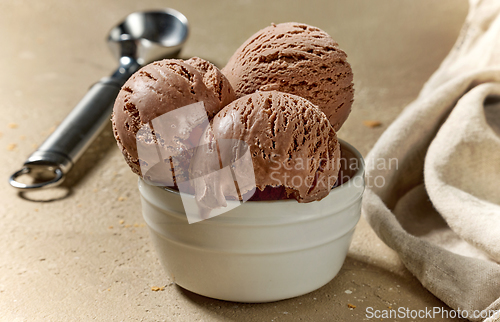 Image of bowl of chocolate ice cream