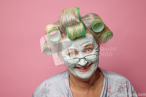 Image of funny smiling senior woman portrait