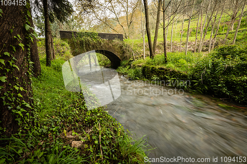 Image of Old rock bridge over Filveda river