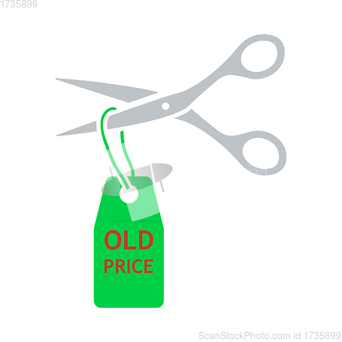 Image of Scissors Cut Old Price Tag Icon