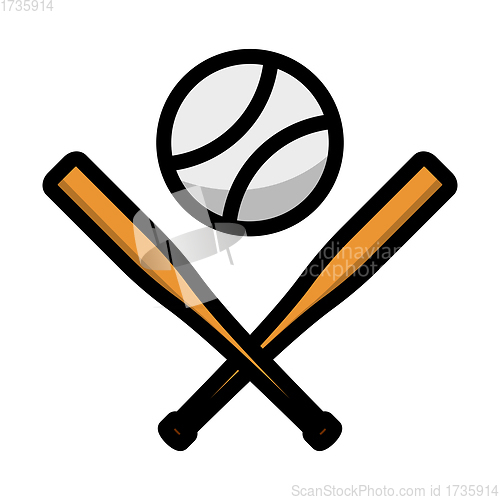 Image of Baseball Crossed Buts And Ball Icon