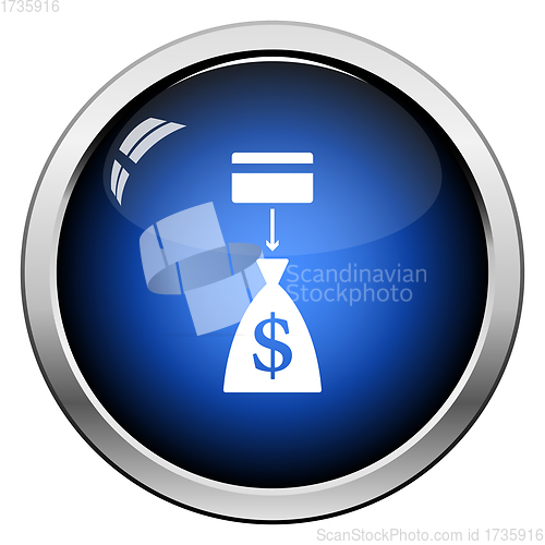 Image of Credit Card With Arrow To Money Bag Icon