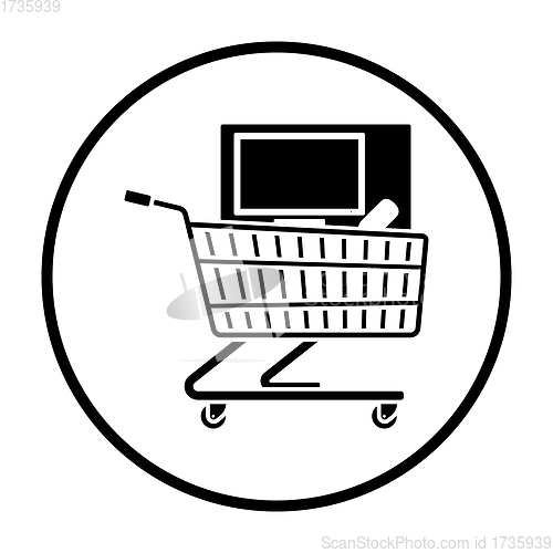 Image of Shopping Cart With PC Icon