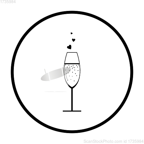 Image of Champagne Glass With Heart Icon