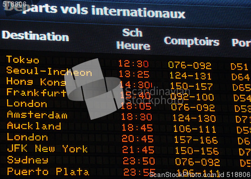 Image of Airport information board